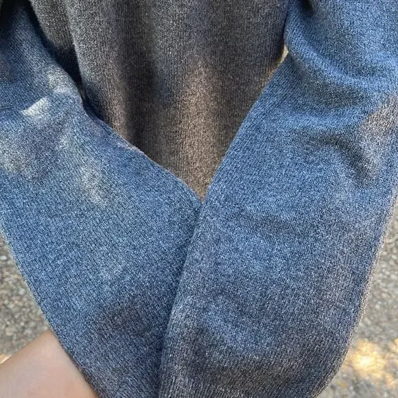 J.Jill Fair Isle Gray Nordic Jacquard Knit Long Sleeve Midi Sweater Dress - Picture 5 of 7